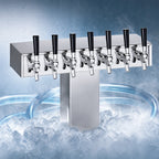 Thumbnail image #4 for Perlick Corporation 4006S8B Wide Base Countertop Stainless Steel 8-Faucet Glycol-Cooled Tee Draft Beer Tower
