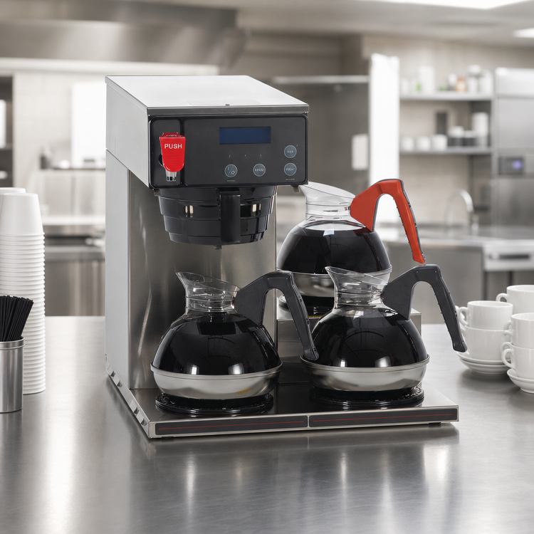 Product image #4 for BUNN AXIOM-DV-3 Commercial Automatic Fill Drip Coffee Brewer, Dual-Voltage, 3 Lower Warmers, 200 oz Tank