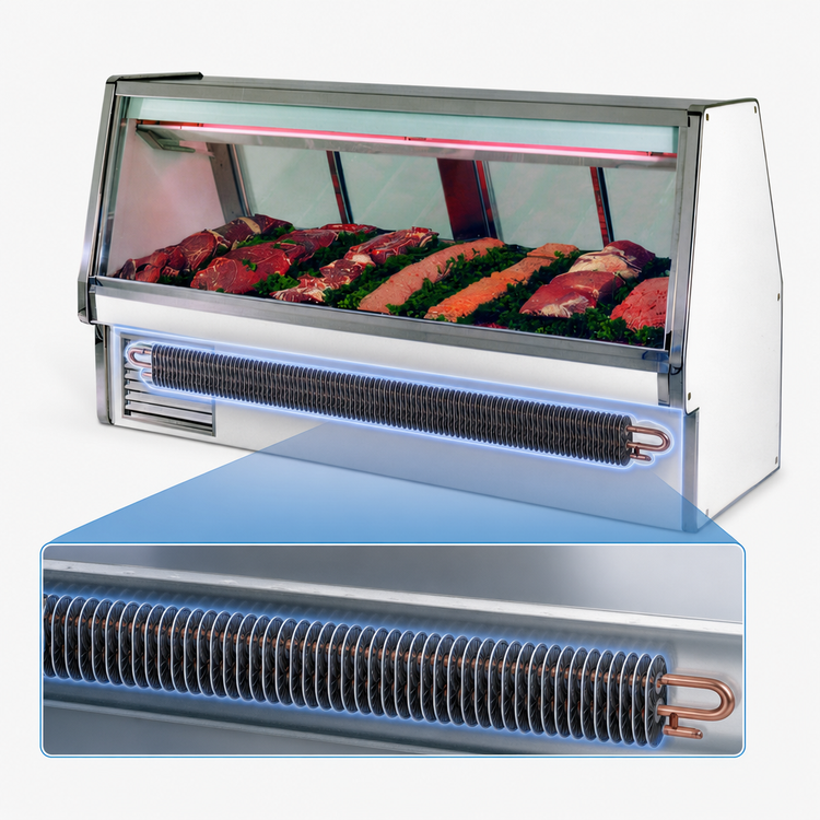 Product image #4 for Howard-McCray 34E Series 76-1/2-Inch Red Meat Service Case with Straight Glass Front, Remote Refrigeration, Stainless Steel