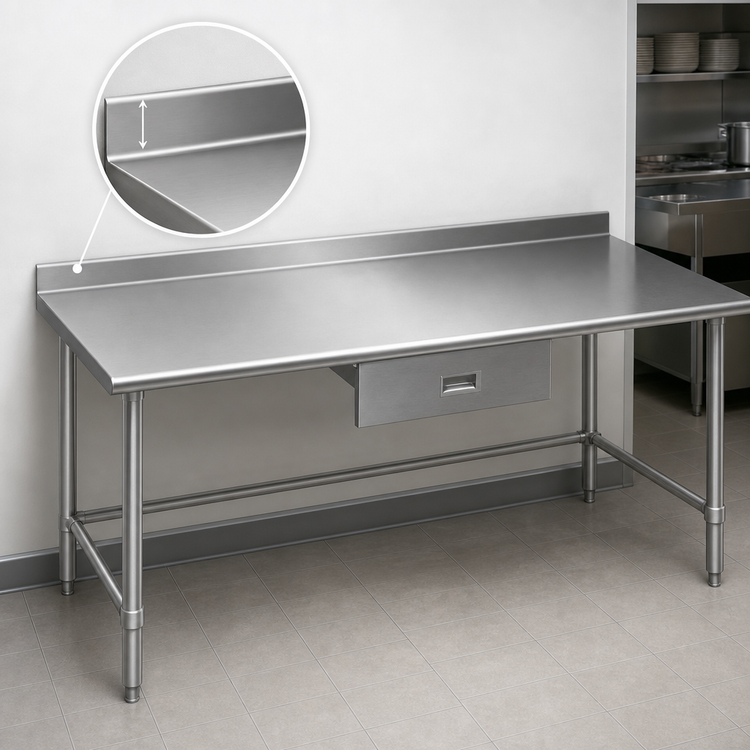Product image #4 for Eagle Deluxe Series Stainless Steel Work Table with Rear Upturn, 108"W x 30"D