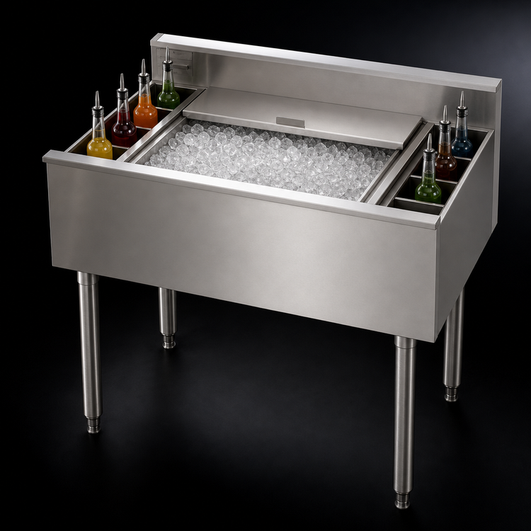 Product image #4 for Eagle Group 1800 Series Modular Underbar Cocktail Unit Bar Ice Bin, 36 Inch x 20 Inch x 33-1/2 Inch, 63 lb Capacity