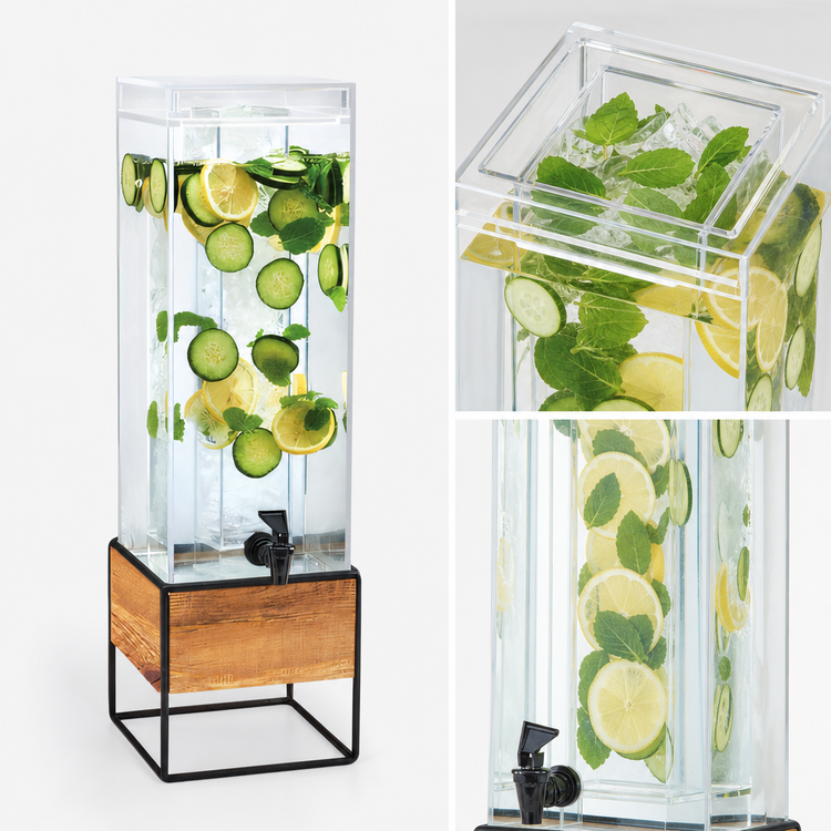 Product image #4 for Madera 3 Gallon Square Beverage Dispenser with Infusion Chamber