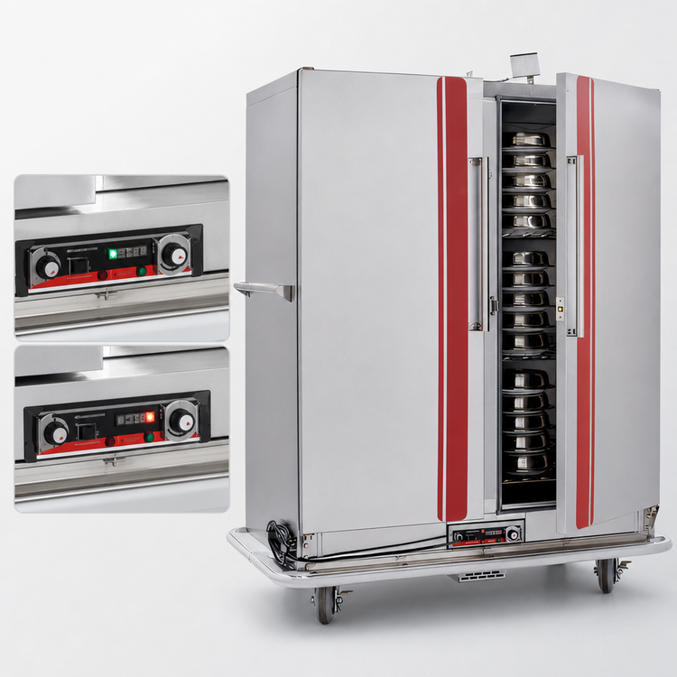 Product image #4 for EnduraHeat BR96 96-Covered Plate Stainless Steel Heat Retention Banquet Cart