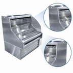 Thumbnail image #4 for Howard-McCray Ovation Series SC-OS30E-4C-S-LED 51-Inch Curved Self-Contained Refrigerated Open Merchandiser, Stainless Steel, LED Lighting