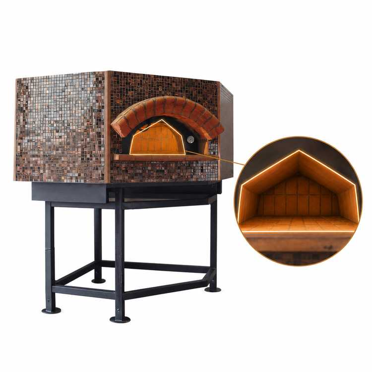 Product image #4 for Univex Stone Hearth Pentagonal Gas Pizza Dome Oven with Stand, 9 x 12-Inch Pizza Capacity