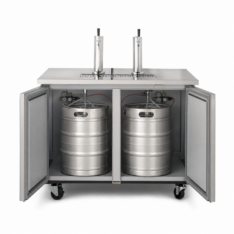 Product image #4 for Maxx Cold X-Series 2-Tap Dual Tower Beer Dispenser / Keg Cooler, Floor Model, 2 Kegs, 10.5 Cu. Ft., Stainless Steel