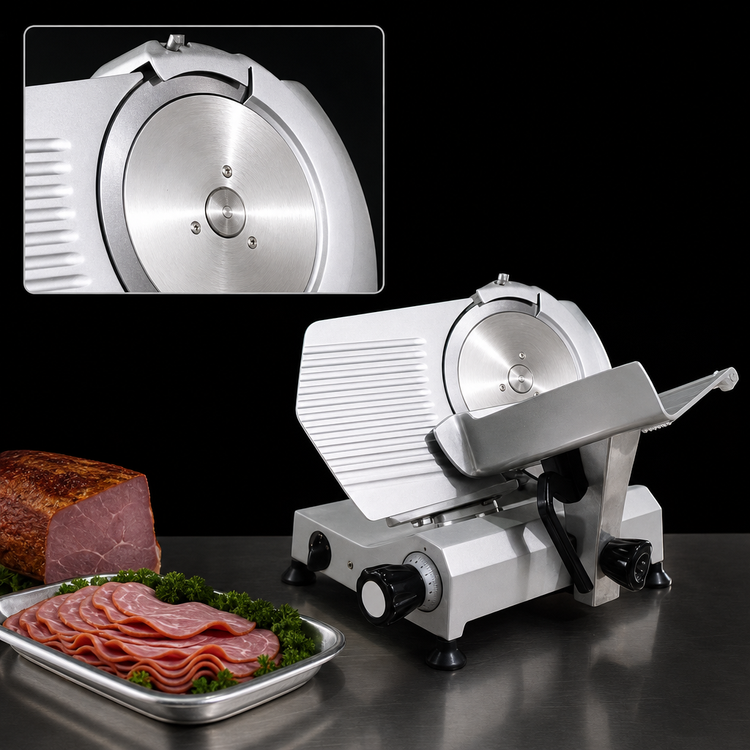 Product image #4 for Trento 12-Inch Manual Gravity Feed Meat Slicer, Belt Driven, 1/3 HP, 120V