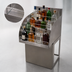 Thumbnail image #5 for BK Resources 18-Inch Freestanding 4-Step Stainless Steel Liquor Bottle Display Unit