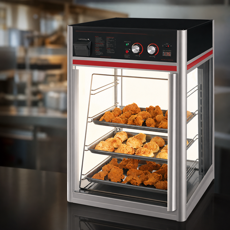 Product image #4 for Hatco Flav-R-Savor Tall Countertop Hot Food Holding and Display Cabinet with 1 Door, 4-Tier Pan Rack Without Motor