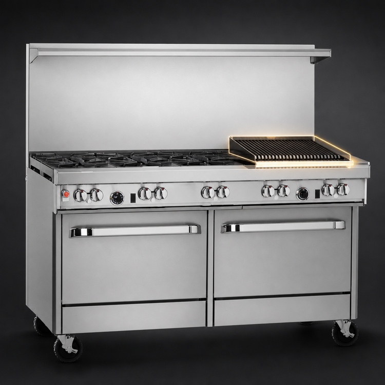 Product image #4 for Southbend Ultimate 60-Inch Gas Restaurant Range with 6 Burners, 24-Inch Charbroiler and 2 Convection Ovens