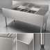 Thumbnail image #5 for Top Shelf TSF Series Three-Compartment Stainless Steel Underbar Sink Unit with Left and Right Drainboards, 60 x 24 Inch