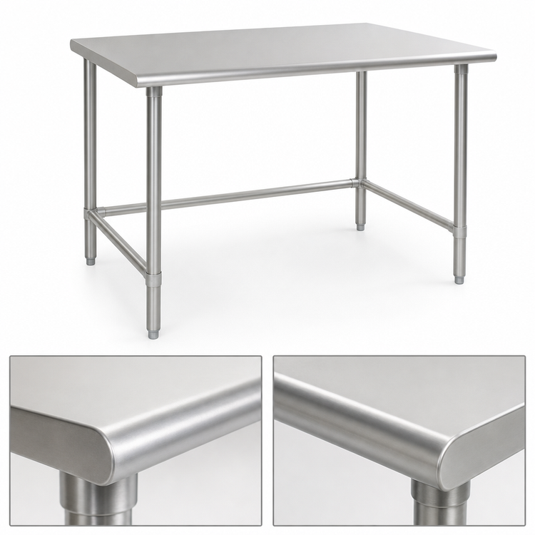 Product image #4 for Eagle Deluxe Series 84-Inch x 24-Inch Flat Top Stainless Steel Work Table with Tubular Base