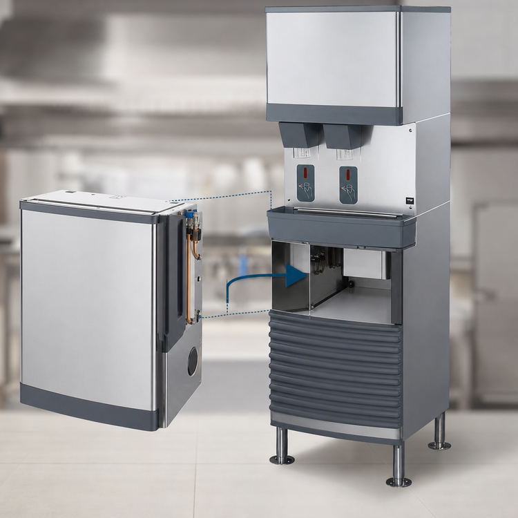 Product image #4 for Follett Symphony Plus 50FB414W-S Freestanding Ice and Water Dispenser with 425 lb. Chewblet Ice Production