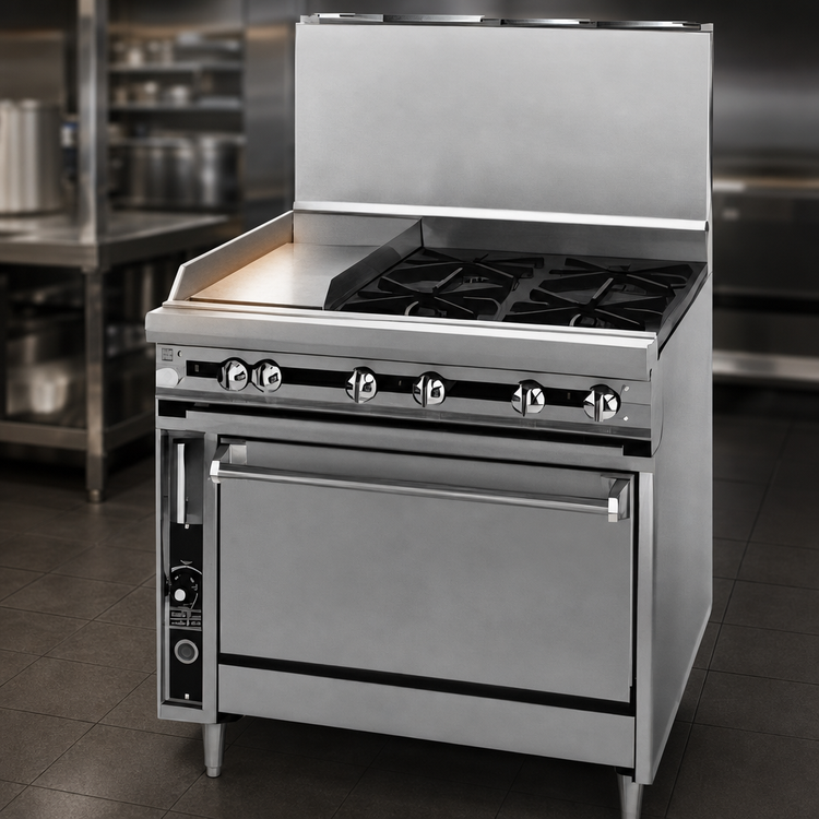 Product image #4 for Jade Range Titan JTRH-24IP-1HT 36-Inch Heavy Duty Gas Range with Plancha and Hot Top