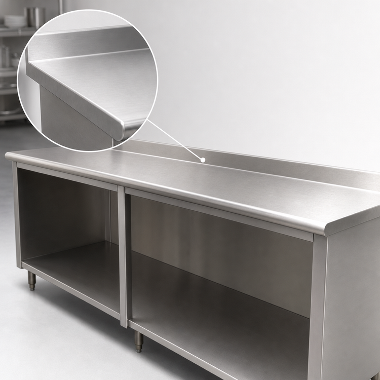 Product image #4 for Advance Tabco Special Value 84-Inch x 24-Inch Open Base Stainless Steel Work Table with 5-Inch Backsplash