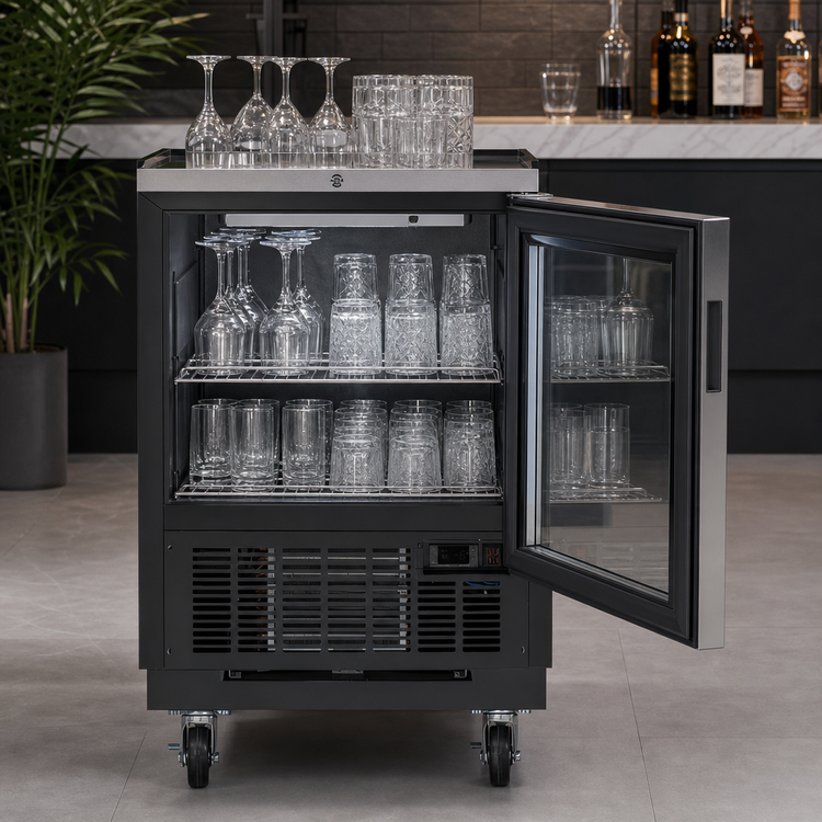 Product image #4 for KoolMore 25-Inch Commercial Glass Froster, 5 Cu. Ft., Black Steel Finish
