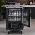 Thumbnail image #4 for Koolmore KM-GF25-BK Commercial Glass Froster, 5 Cu. Ft., Black Steel, Top Sliding Door, 0-7°F