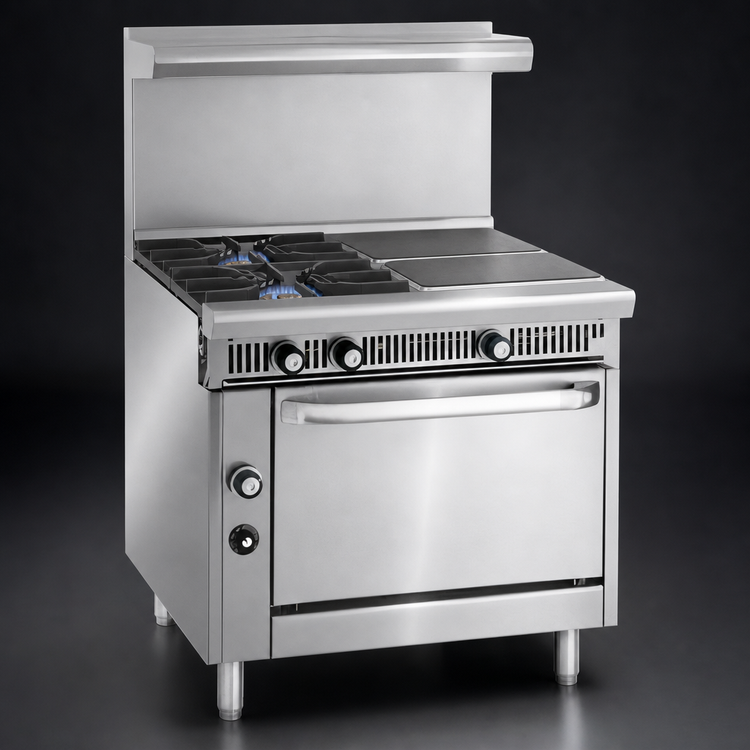 Product image #4 for Imperial Spec Series Heavy Duty 36-Inch Modular Countertop Gas Range with 3 Open Burners and 3 Hot Tops