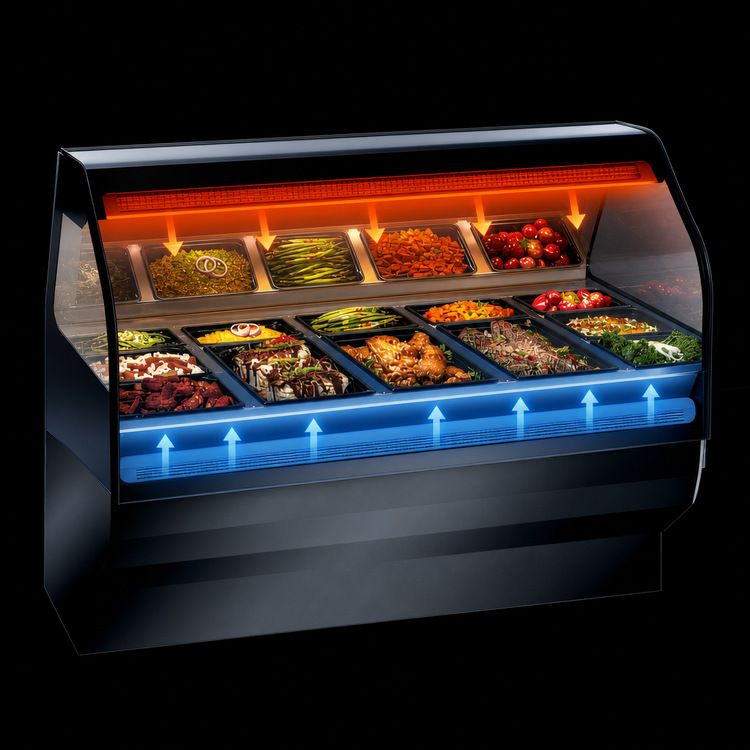 Product image #4 for Alto-Shaam Halo Heat ED3SYS-72 72-Inch Full-Service Heated Display Case with Curved Glass and Stationary Base