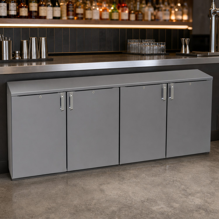 Product image #4 for One-Zone Remote Low-Profile Back Bar Cooler, 80-Inch, 4-Section