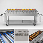 Thumbnail image #4 for Koolmore KM-CGM-72 Mobile Propane Charbroiler, 10 Burners, 1,377 Sq. In. Cooking Area, Stainless Steel