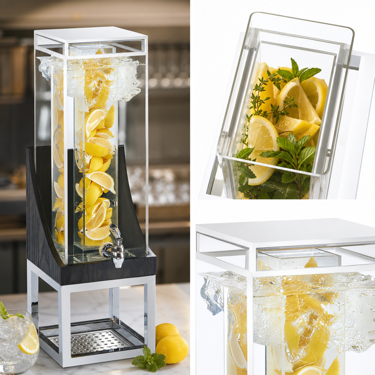 Product image #4 for Cinderwood 3-Gallon Square Beverage Dispenser with Infusion Chamber and Drip Tray