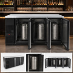 Thumbnail image #4 for Micro Matic USA Pro-Line MBB78-E 80-Inch Three-Section Refrigerated Back Bar Cabinet, 30.8 Cu. Ft., 3 Solid Locking Doors