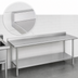 Thumbnail image #4 for Duke 144-Inch x 24-Inch Stainless Steel Work Table with 1-1/8-Inch Straight Riser and Stainless Undershelf