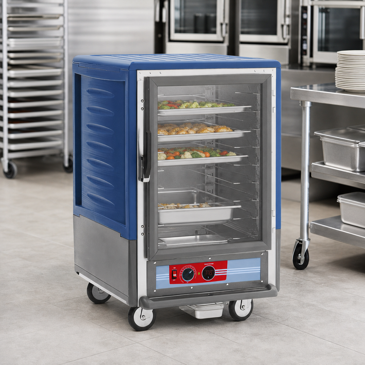 Product image #4 for Metro C5 3 Series Half-Height Heated Holding Cabinet with Clear Polycarbonate Door, Blue Insulation Armour and Universal Wire Slides