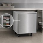 Thumbnail image #4 for Delfield 4532NP 32-Inch One-Section Worktop Undercounter Freezer with Solid Door, Stainless Steel Exterior, Self-Contained Refrigeration