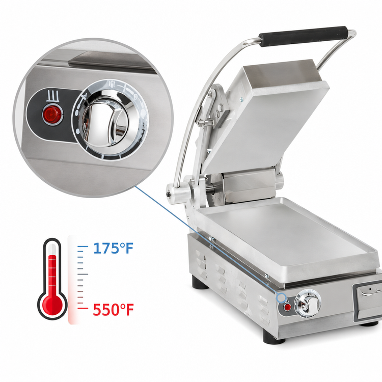 Product image #4 for Star Pro-Max 2.0 7.5-Inch Smooth Aluminum Sandwich Grill / Commercial Panini Press, 230V