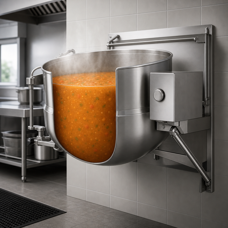 Product image #4 for Legion TWWT-60 60 Gallon Direct Steam Tilting Wall-Mount Kettle