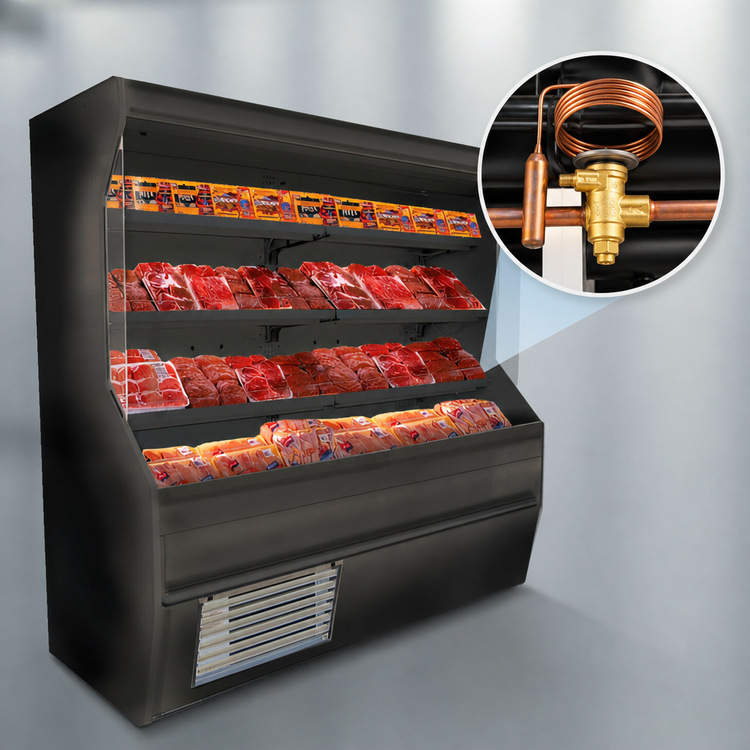 Product image #4 for Howard-McCray 32E Series 74-Inch Remote Meat Open Merchandiser with 3 Adjustable Shelves, Black, LED