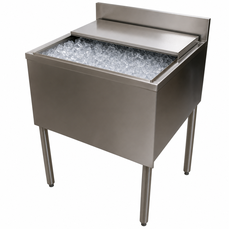 Product image #5 for BK Resources 24 x 21-1/4 Inch Underbar Ice Bin with 7-Circuit Cold Plate, 80 lb Capacity, Stainless Steel