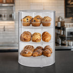 Thumbnail image #4 for Antunes DC-12C-9500716 Cylindrical Countertop Acrylic Pastry Display Case, 3-Tier, 12-Item Capacity