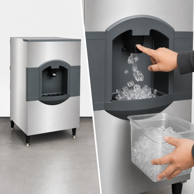 Product image #4 for iceValet 30-Inch Floor Hotel/Motel Ice Dispenser, Ice Only, Push Dispensing, 180-lb Storage, 230V/50Hz
