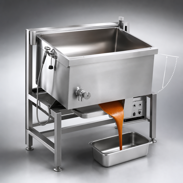 Product image #4 for Legion Combi-Pan Electric Power Tilt Skillet, 31.2 Gallon, Open Frame Base