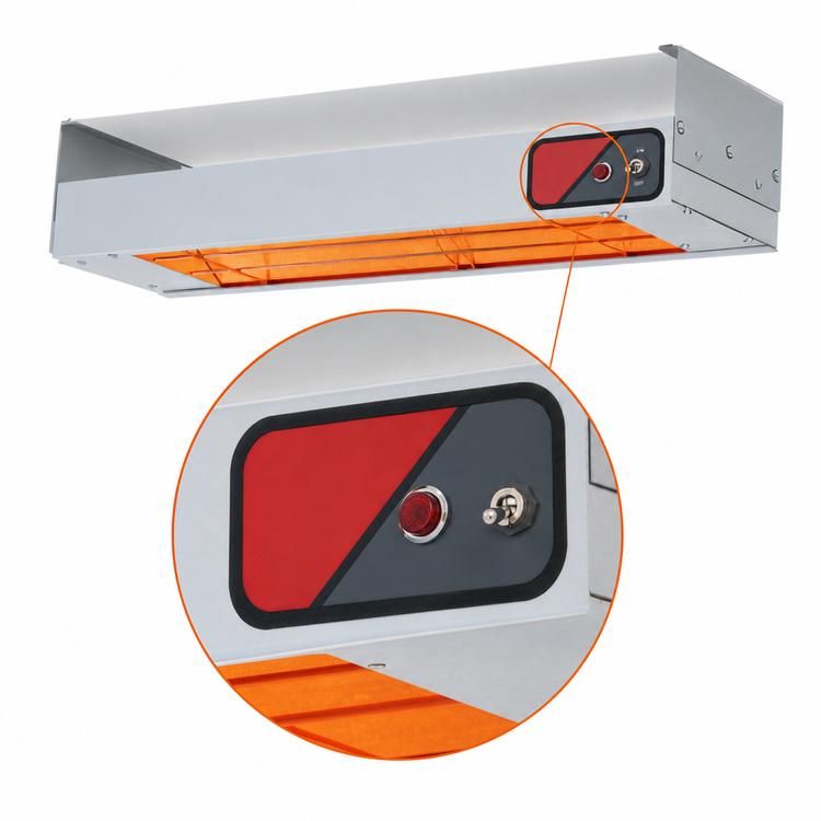 Product image #4 for Nemco 36-Inch Single Infrared Strip Heater with On/Off Toggle Switch and Indicator Light