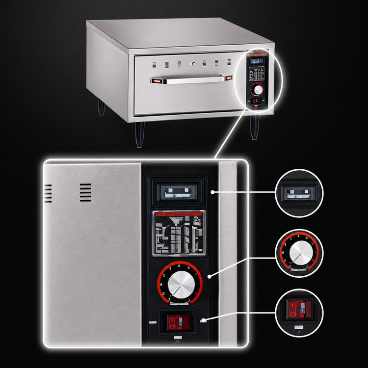 Product image #4 for Hatco HDW-1N Narrow Freestanding Single-Drawer Warming Drawer, Stainless Steel