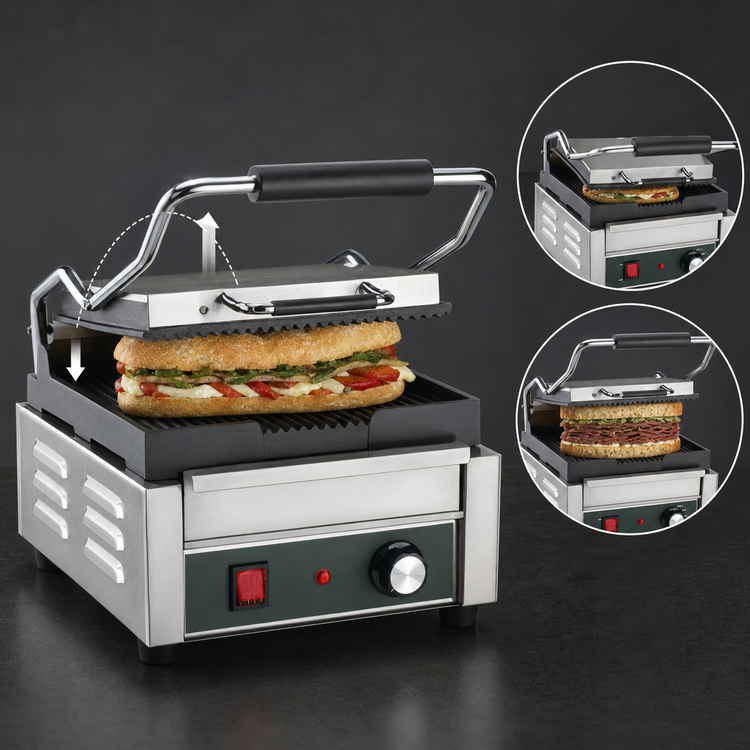 Product image #4 for Waring Panini Perfetto™ Compact Single Ribbed Countertop Panini Grill, 120V