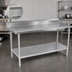 Thumbnail image #4 for John Boos Stallion 84-Inch x 24-Inch Stainless Steel Top Work Table with 5-Inch Backsplash and Safety Edge