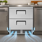 Thumbnail image #4 for True Mfg. - General Foodservice TFT-32D-2-HC 32-Inch Worktop Refrigerator with 2 Drawers, Self-Contained, Front Breathing