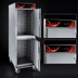 Thumbnail image #4 for Cres Cor Mobile 2-Compartment Radiant Heated Holding Cabinet with Top-Mount Heater, Dutch Doors, 16-Pan Capacity