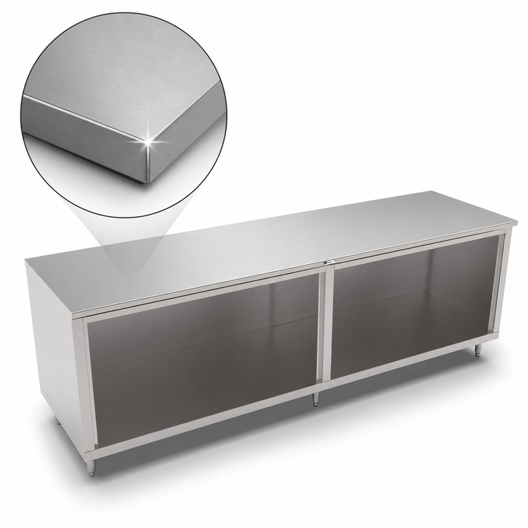 Product image #4 for John Boos 108-Inch Open Front Cabinet Base Work Table with 16-Gauge Stainless Steel Flat Top