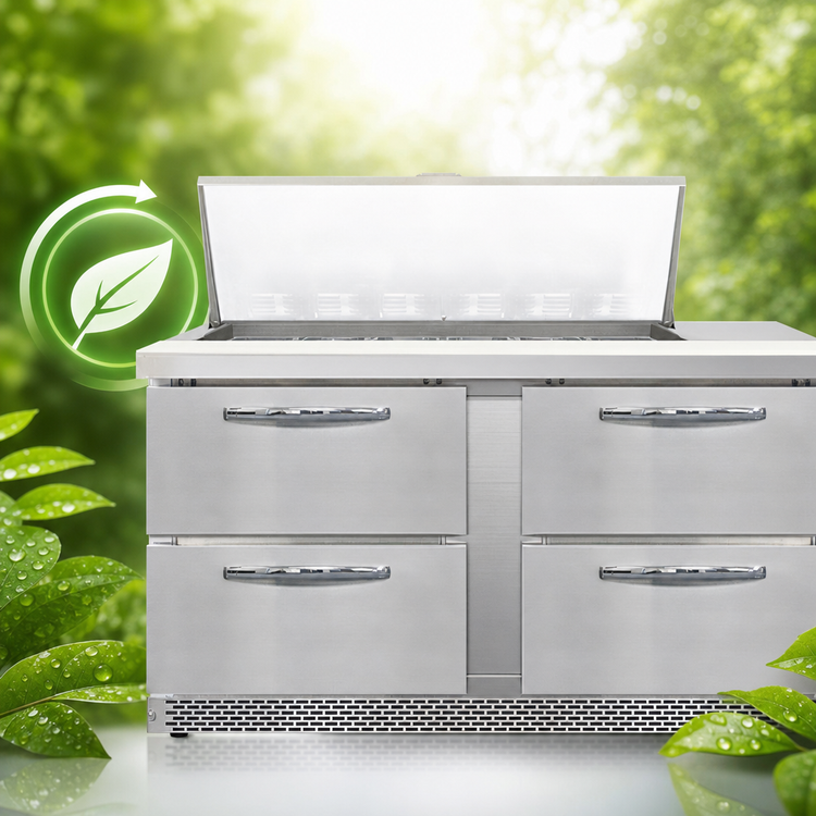 Product image #4 for Continental Refrigerator Mighty Top SW60N18M-FB-D 60-Inch Two-Section Front Breather Sandwich Unit Refrigerator with Drawers