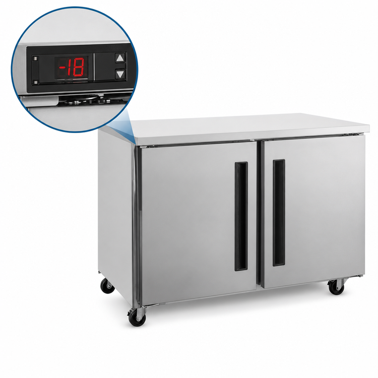 Product image #4 for Centerline by Traulsen Compact Two-Section Undercounter Freezer with Solid Doors, 60 Inch, Rear-Mount Refrigeration