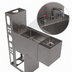 Thumbnail image #4 for BK Resources 12-Inch Underbar Glass Rinser Hand Sink with Push-Down Rinser and Faucet