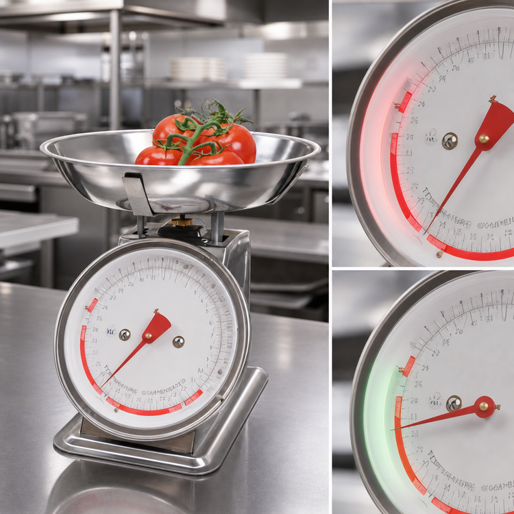 Product image #4 for Edlund Top-Loading Dial Portion Control Scale with Sloped Face and Stainless Steel Bowl, 32 oz Capacity