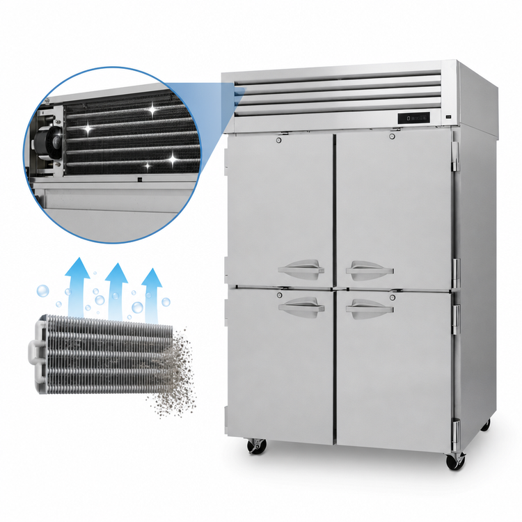 Product image #4 for Turbo Air PRO Series 48.06 Cu. Ft. Two-Section Reach-In Freezer, Top-Mount Self-Contained, Solid Half Doors