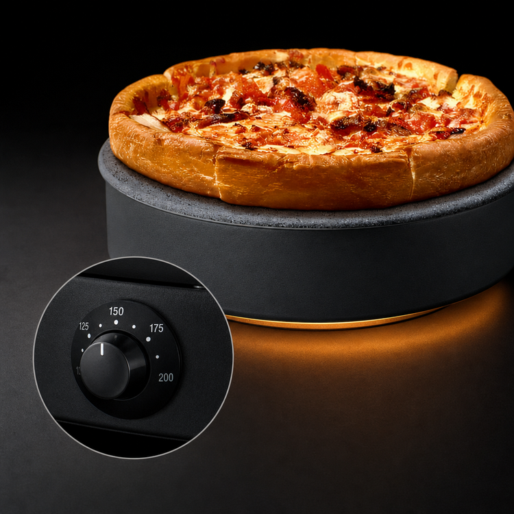 Product image #4 for Hatco Glo-Ray Round Simulated Stone Heated Warming Shelf, 20-Inch Diameter, Portable